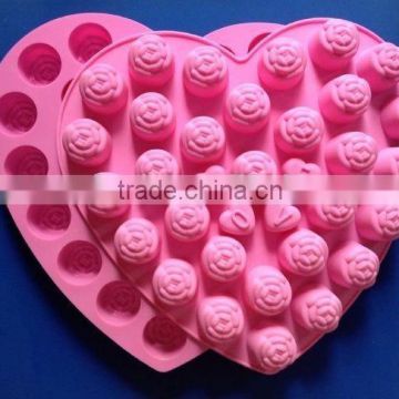 AI-I006 love design pink color 3d silicone rose cake mold