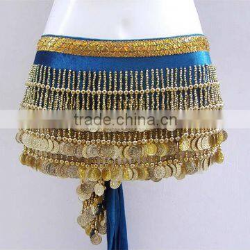 SWEGAL 2013 1color princess fashion sex belly dance 3layer coinbelt hip scarf