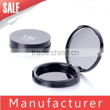 China Manufacturer Black Empty Compact Powder Container with Mirror
