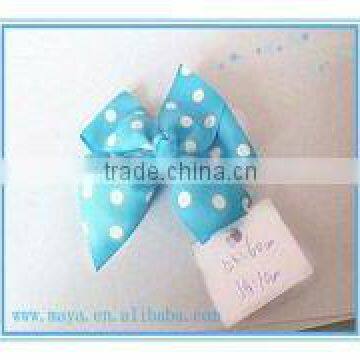 1" Polka Dot Aqua Grosgrain hair bow