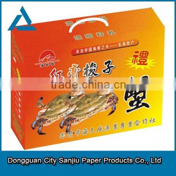 customized Corrugated paper Plastic Handle Packaging Box