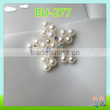 2016 fashion sale decorative pearl star shaped buttons cheap