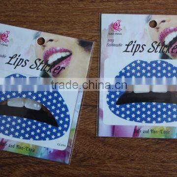 2016 best seller eco-friendly hig quality temporary lip tattoo sticker