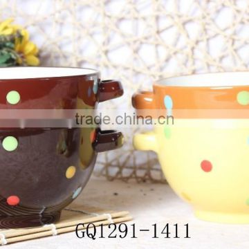 Factory direct promotional ceramic bowl colorful ceramic bowl