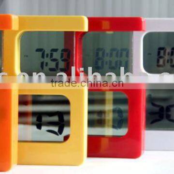 Transparent LCD clock in five shape