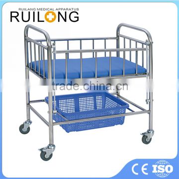CE Certification Stainless Steel Hospital Babycare Crib Trolley
