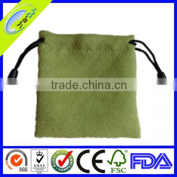 Suede Drawstring Pouches With Customized Logo Printing