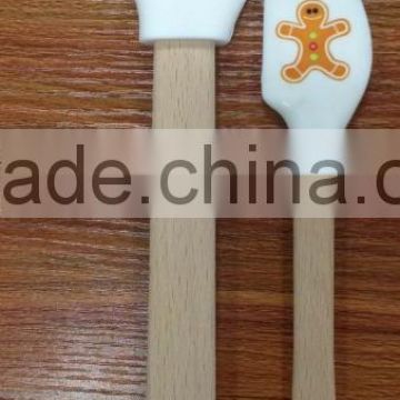 6''L kid size wood handle private labelled mini spatula