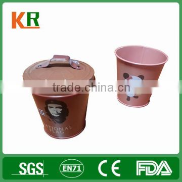 Wholesale Recycled Material Custom Printed Promotion Small Metal Tin Pail With Handle