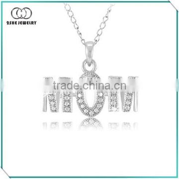Clear cz 925 sterling silver Perfect mom pendant