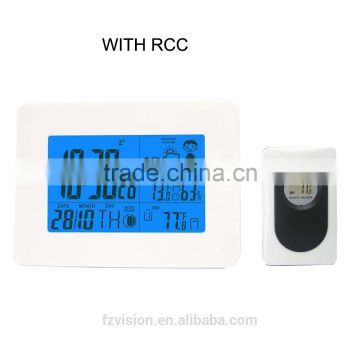 Digital 433MHz wireless rf RCC Weather Station Clock thermo hygrometer, automatic weather station with clock