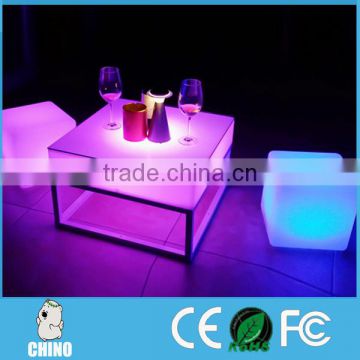 Indoor furniture small coffee table led lounge table