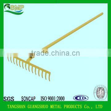 china steel grass sand garden rakes with wooden handle