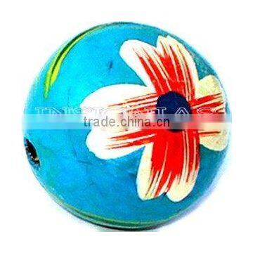 Hand painted wooden beads