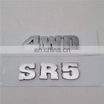 Plastic Custom 4WD SR5 Chrome Letter Car Decoration Emblem Badge Sticker