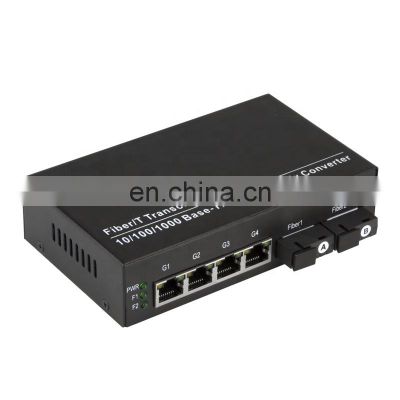 4 Port 1000M POE  + 2 Port Optical Fiber Gigabit PoE Fiber Optical switch Support RSR