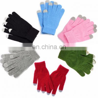Touchscreen Gloves Touch Screen Glove for Smartphones Customized Cell Phone Tactile Texting Winter Your Own Logo Acrylic Striped