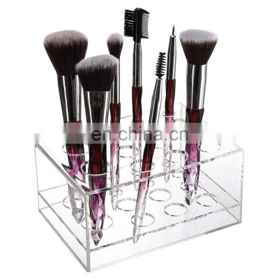 Clear Acrylic Makeup Brush Holder Acrylic Makeup Brush Organizer with 14 Slots