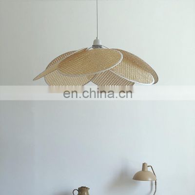Handcraft Lampshade Reading LED Lights Handmade Rattan Ceiling Light Bamboo Pendant Lamp