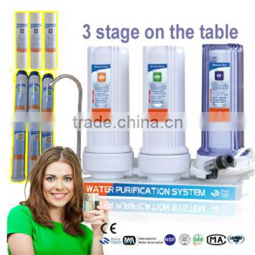 activated carbon type pre-filtration countertop kitchen water filter tap water purifier for home PP+GAC+CTO
