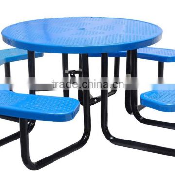 Picnic Table, Perforated Picnic Table, Round, 46inch, Blue, Green, etc.