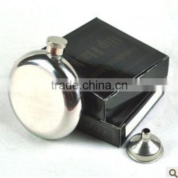 5oz Stainless Steel Liquor wine Flask shining and mirror surface with Hinged Screw-On Cap