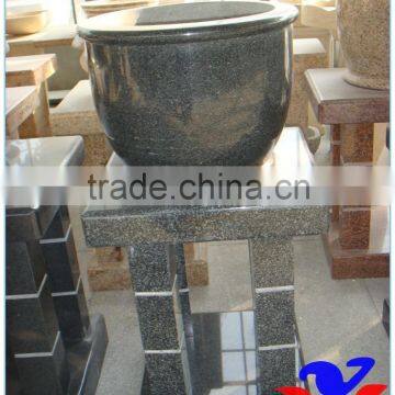 Dark Grey Granite Flowerpots