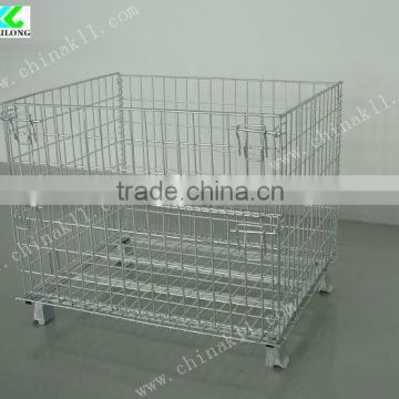 Foldable Wire Mesh Container with Semi-open Structure