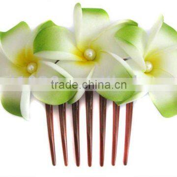 Frangipani EVA foam flower hair comb, Frangipani hair comb JYF00847