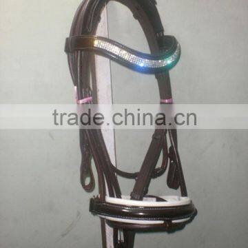 Horse Leather Round Rhinestone Bridle