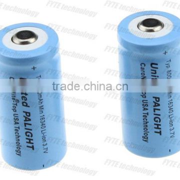 Fast rechargeable battery 800mAh 16340 United PaLight Rechargeable Lithium Battery 3.7V battery for CE and RoHS