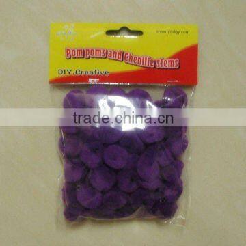 fashion and soft christmas decorations purple pom poms