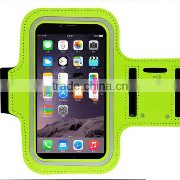 Green neoprene Armband Phone Pouch with PVC Window,sport armband phone bag