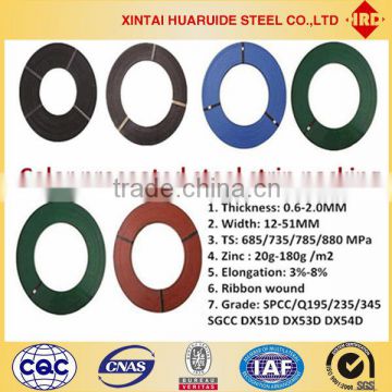 Hua Ruide China-Color Pre-painted Steel Strips Packing-Steel Materials-Any color-Black&Blue&Red&Green-