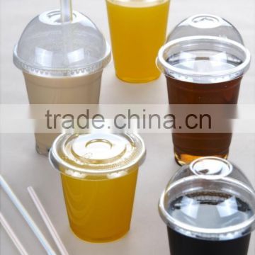 12oz Coffee Use Disposable Plastic Clear Cup With Flat Lids For Iced Coffee