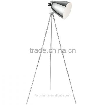chrome metal tripod floor lamp FL-6002