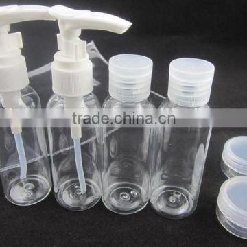 Cost-effective PET travel bottles set with PVC pouch