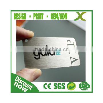 304 Stainless Steel cheap metal business card/ gold gilded metal Card/ metal vip card