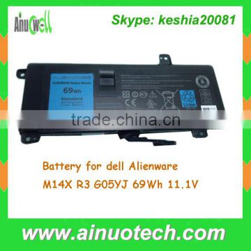Li-ion laptop Battery for dell Alienware M14X R3 G05YJ 69Wh 11.1V rechargeable lithium battery PN- 0C52861