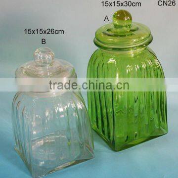 clock shaped glass storage jar