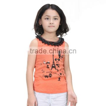 OEM&ODM sleeveless children t-shirts online,girls clothes online in China
