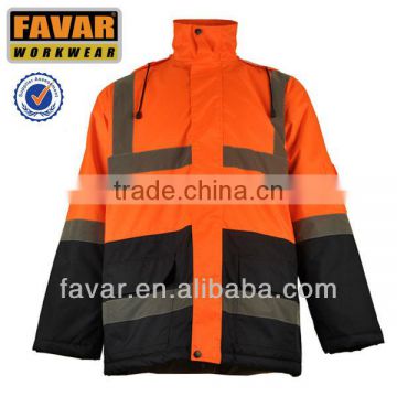 men's hi vis cotton workwear jacket waterproof coats and rain work jacket