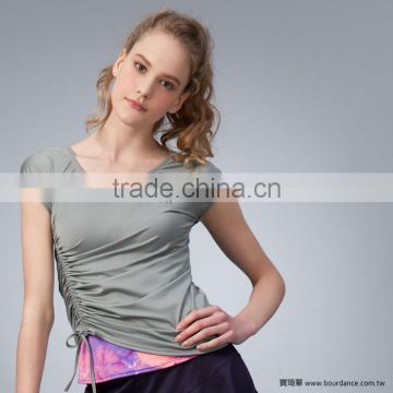 Adult dance tops with side drawstring