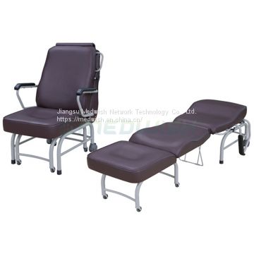 Jiangsu hospital folding patient stainless steel accompany attendant recliner chair portable medical chair