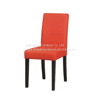Red Faux Leather Solid Wood Dining Chair with Cheapest Price HL-6025