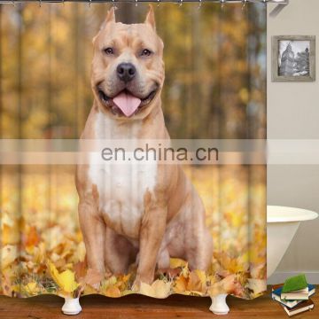 i@home ready made eco friendly funny animal custom 3d shower curtain dog fabric digital printing