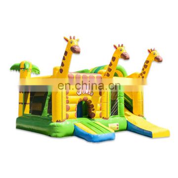 Kids Inflatable Giraffe Jungle Bounce House Slide Combo