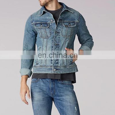 2021 New style wholesale factory Men cropped  denim jacket