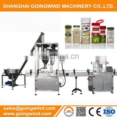Automatic powder bottle filling machine auto spices plastic glass bottles industrial filler and sealer cheap price for sale