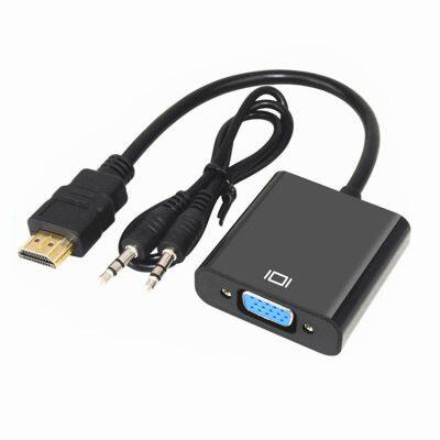 HDMI to VGA Adapter Male To Famale Converter for PS4 1080P HDMI2VGA Adapter With Video Audio Cable Jack HDTV VGA For PC TV Box